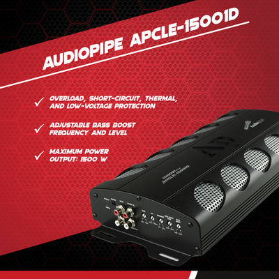 Audiopipe APCLE-15001D 1500 Watt Class D 1 Ohm Car Audio Mono Amplifier (4 Pack) - VMInnovations