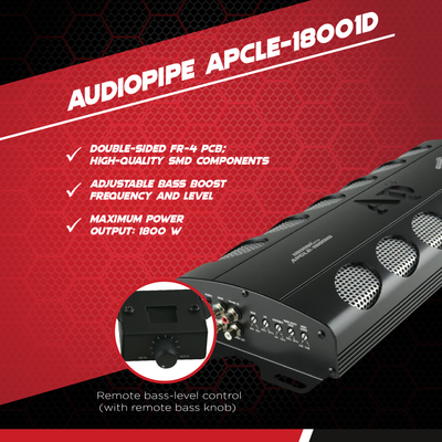 Audiopipe 1800 Watt Class D 1 Ohm Stable Car Audio Mono Amplifier (Open Box)