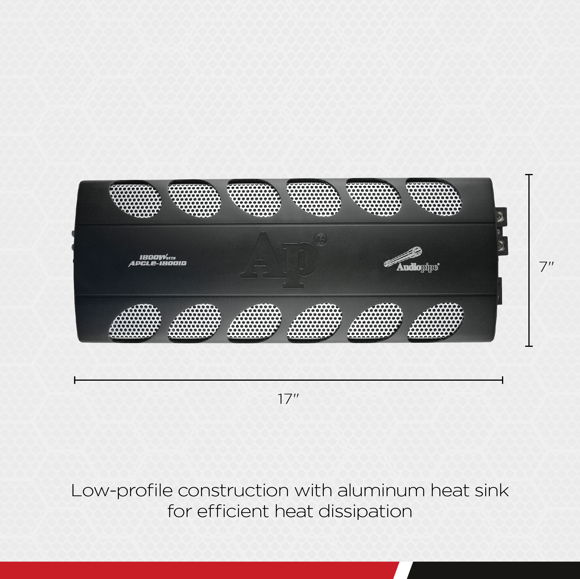 Audiopipe APCLE-18001D Class D 1800 Watt Monoblock Car Stereo Amplifier, Black