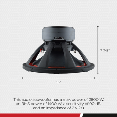 AudioPipe Sub-BDC4-15D2 15-Inch Sub Dual 2 Ohm 1400 W RMS Car Audio (2 Pack) - VMInnovations