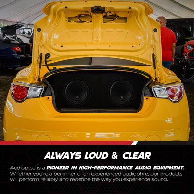 AudioPipe 12 Inch 2200W 4 Ohm Car Audio Subwoofer Quad Stack & Vented Enclosure