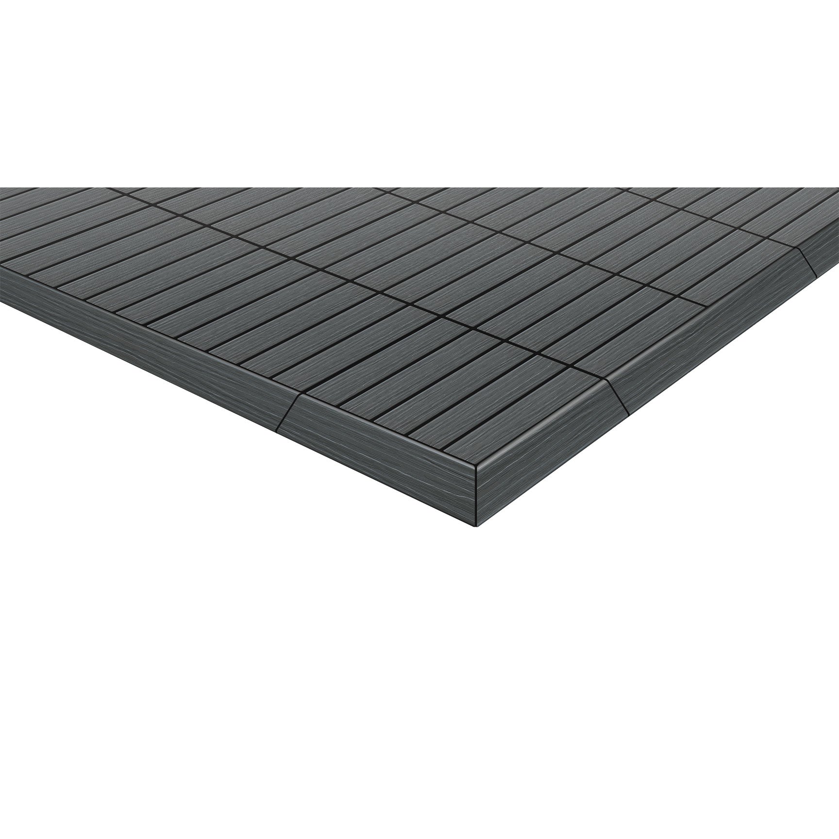 AURA 12" x 12" Premium Polymer Outdoor Patio Deck Tile, Driftwood Gray (6 Pack)