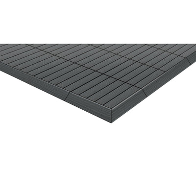 AURA 12" x 12" Premium Polymer Outdoor Patio Deck Tile, Driftwood Gray (6 Pack)