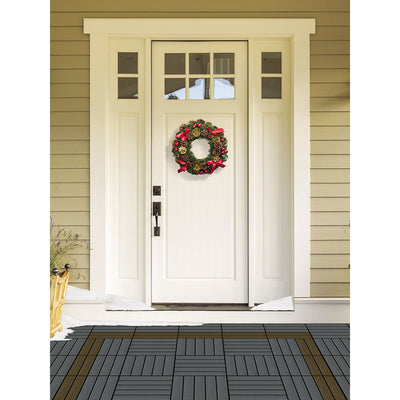AURA 12" x 12" Premium Polymer Outdoor Patio Deck Tile, Driftwood Gray (6 Pack)
