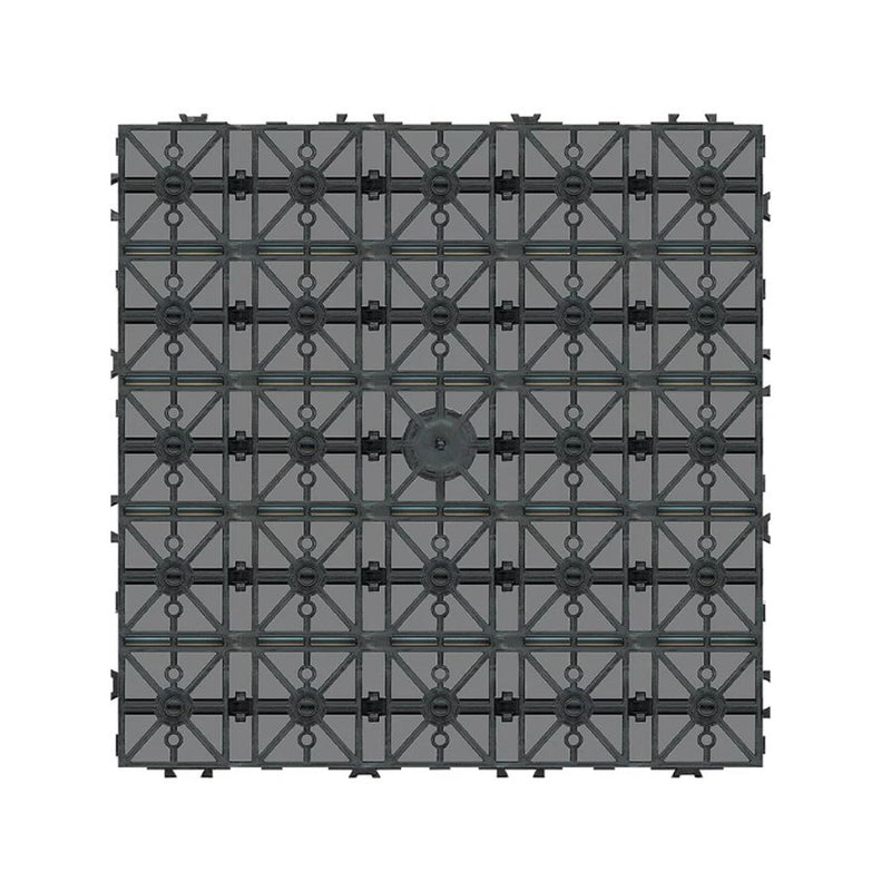 AURA 12 Inch x 12 Inch Premium Polymer Outdoor Patio Deck Tile, Gray Oak, 6 Pack