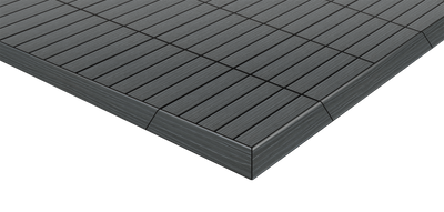 AURA 24 x 3 Inch Polymer Interlocking Deck Trim Transition Piece, Gray (4 Pack) - VMInnovations
