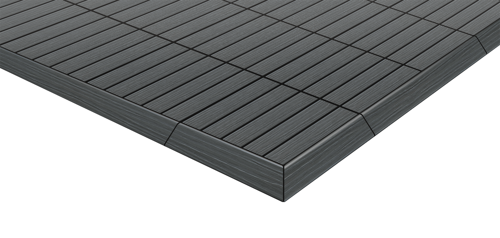 AURA 24 x 3" Polymer Interlocking Deck Trim Transition Piece (4 Pack)(Open Box)