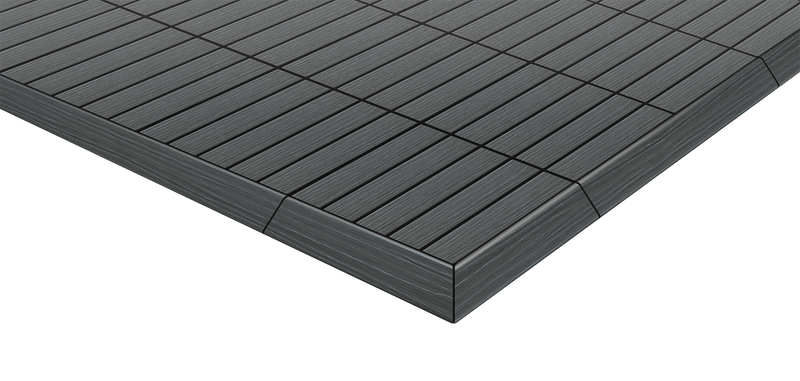 AURA 24 x 3 Inch Polymer Interlocking Deck Trim Transition Piece, Gray (4 Pack)