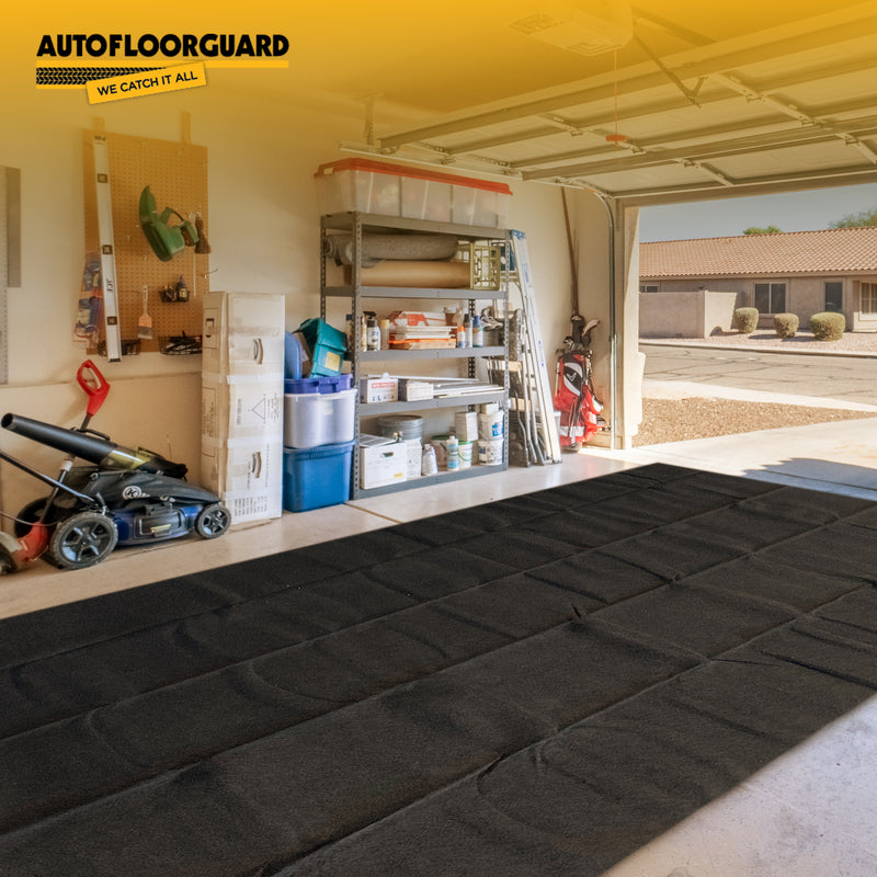 AutoFloorGuard AFG8018 17"x 7.3" Medium Size Garage Carpet Mat, Black (Open Box)