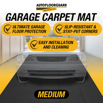 AutoFloorGuard AFG8018 17"x 7.3" Medium Size Garage Carpet Mat, Black (Open Box)