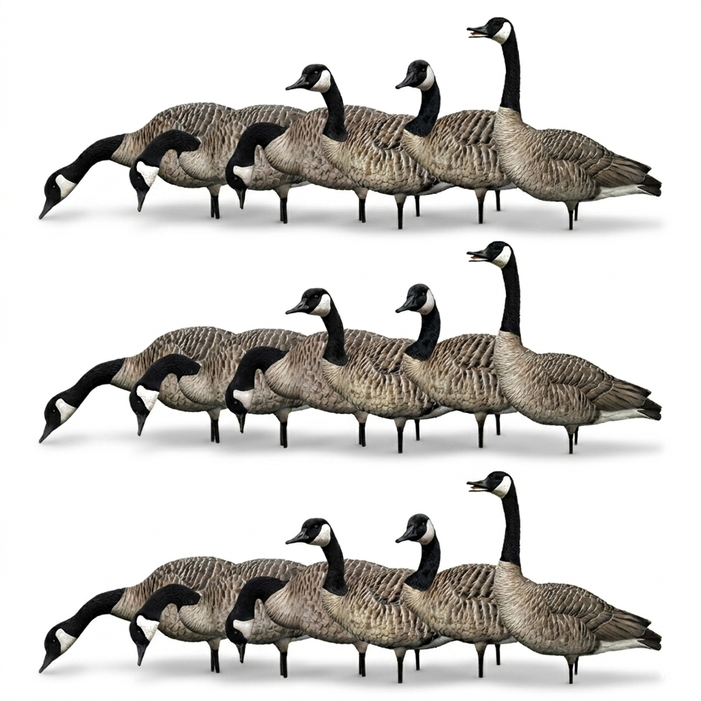 Avian X AXP Honkers Full Body Realistic Paint Canada Goose Decoys, Set of 18 - VMInnovations