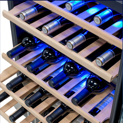 NewAir 46 Bottle Dual Zone Wine Fridge w/ Wood Shelves (Certified Refurbished)