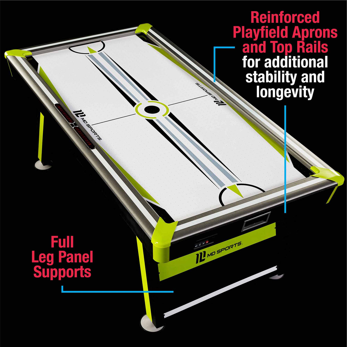 MD Sports 80 x 42-Inch 2-Player Air Hockey Table w Electronic Scorer (Open Box)