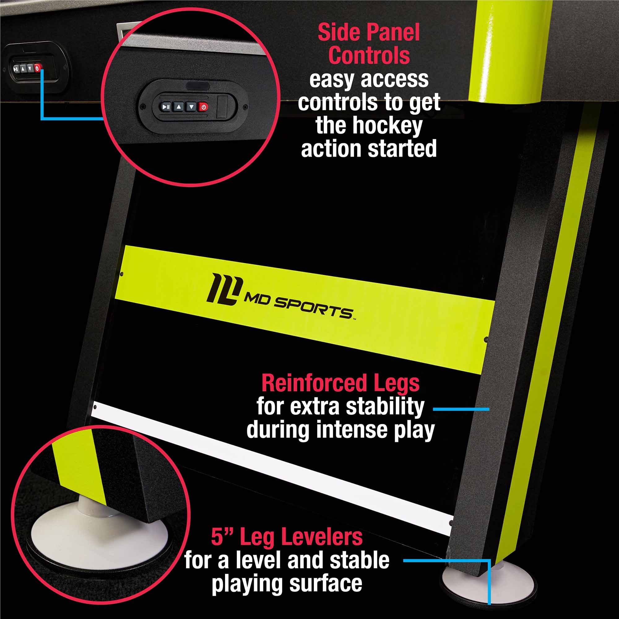 MD Sports 80 x 42-Inch 2-Player Air Hockey Table w Electronic Scorer (Open Box)
