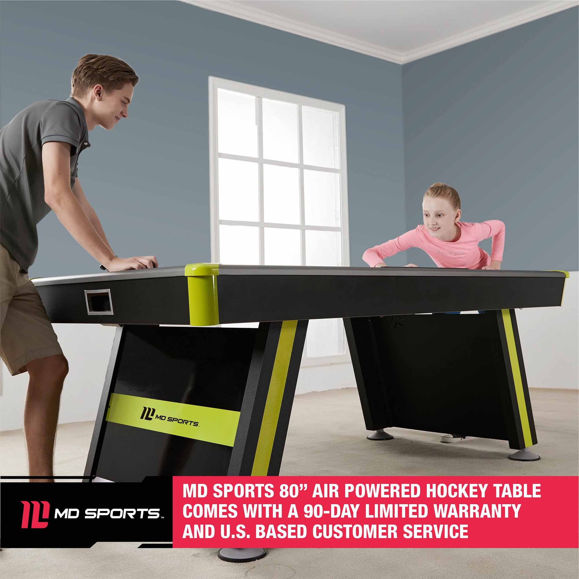 MD Sports 80 x 42-Inch 2-Player Air Hockey Table w Electronic Scorer (Open Box)
