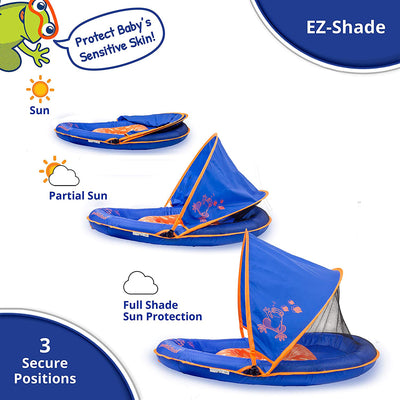 SwimSchool Baby Boat Float with Adjustable Safety Seat & Sun Canopy (Open Box)