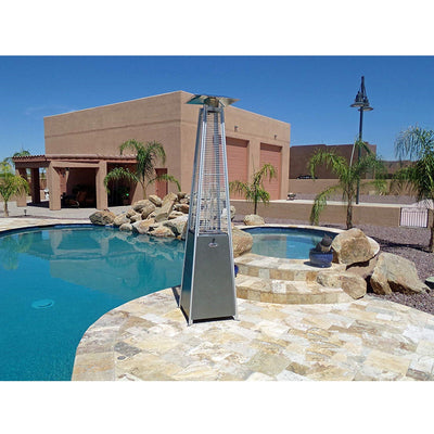 Hiland Quartz Glass Tube 40,000 BTU Patio Heater, Silver (Certified Refurbished)