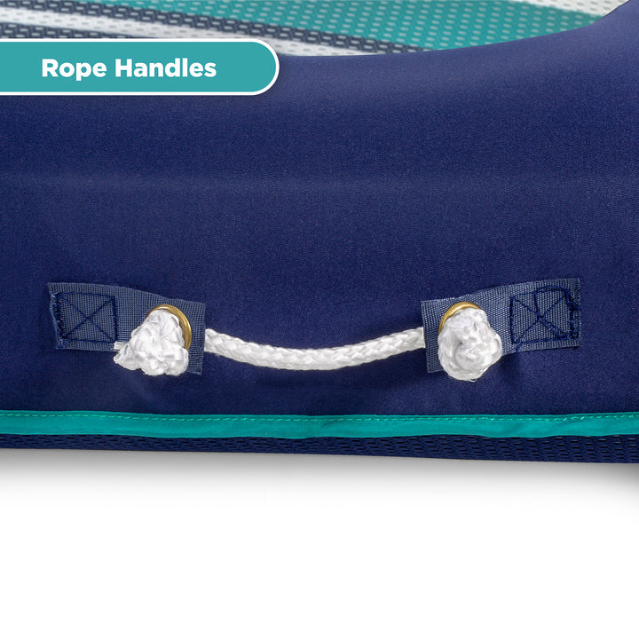 Aqua Oversized Inflatable Pool Lounger Float with Sunshade Canopy, Blue (Used) - VMInnovations