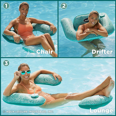 Aqua Mosaic AZL17010 3 in 1 Inflatable Pool Float Lounge Chair (Open Box) - VMInnovations
