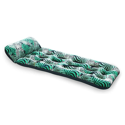 Aqua Leisure Inflatable Pool Float Water Contour Cooling Lounge, Teal Ferns