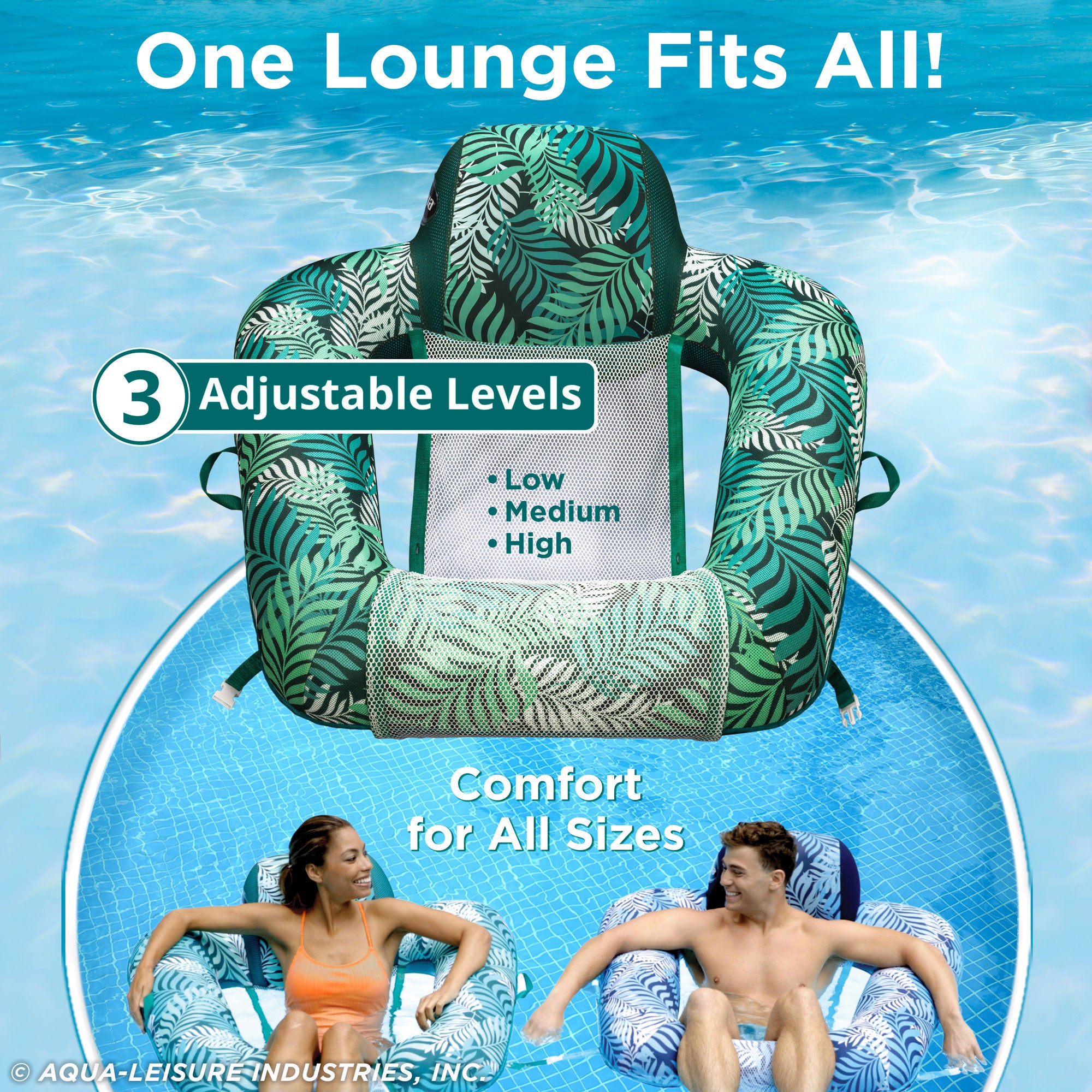 Aqua Leisure Luxury Water Lounger with Headrest and Zero Gravity Chair Lounger - VMInnovations