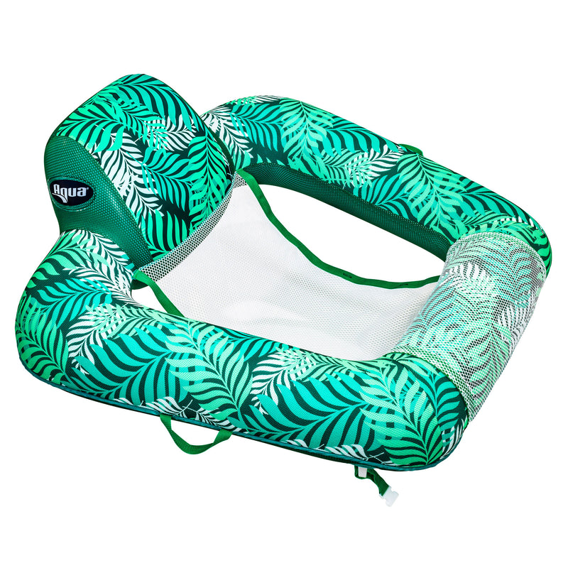 Aqua Leisure Zero Gravity Swimming Pool Lounge Chair Float, Green + Teal Fern