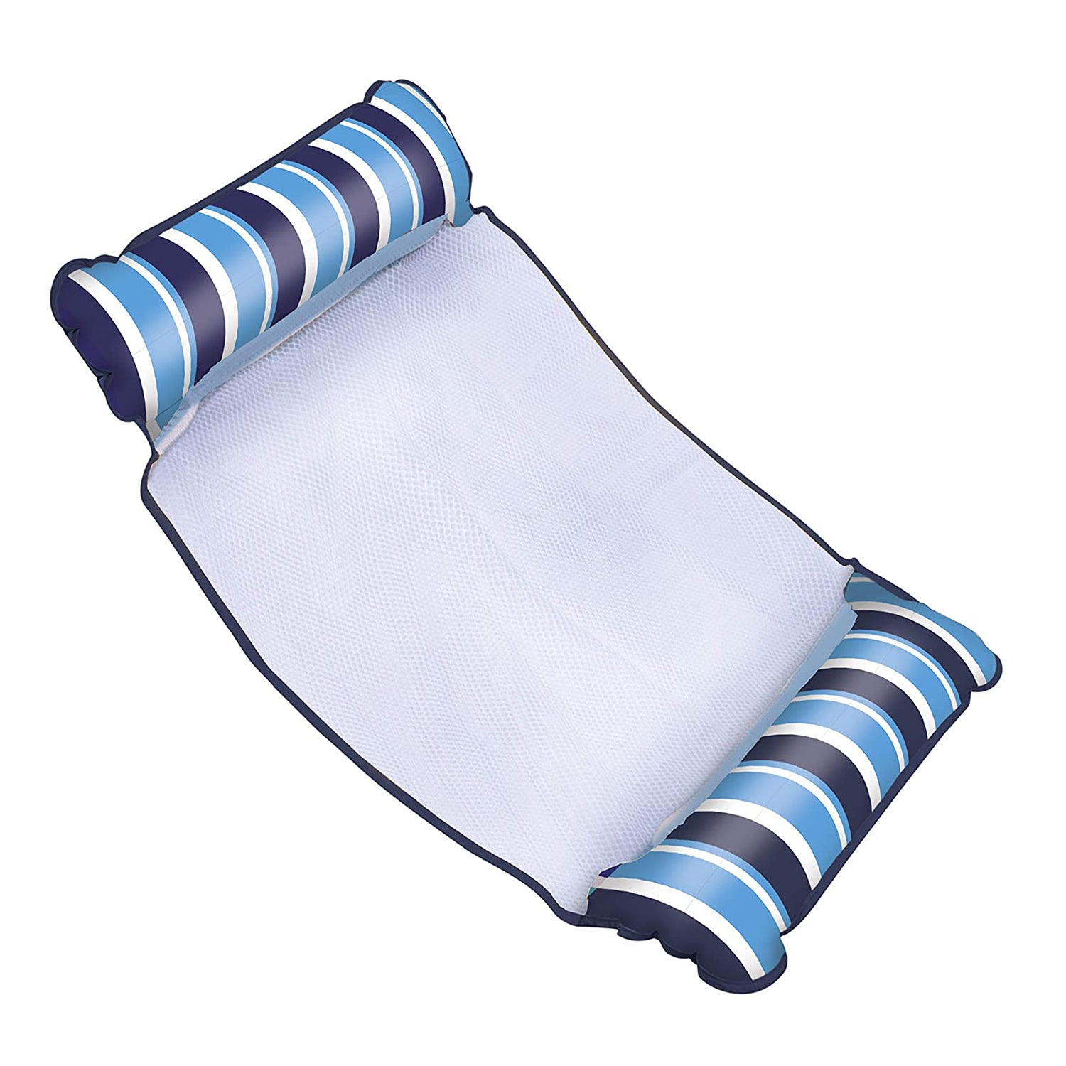 Aqua Leisure 4 in 1 Monterey Hammock Pool Float Chair, Navy Stripe (Open Box) - VMInnovations