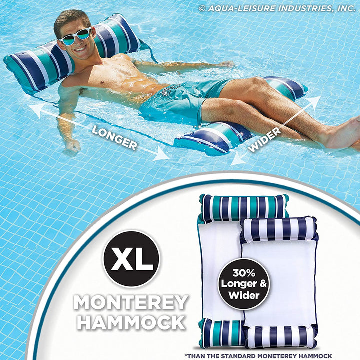 Aqua Monterey XL Hammock 4 in 1 Inflatable Pool Float, Teal/Blue (Open Box) - VMInnovations