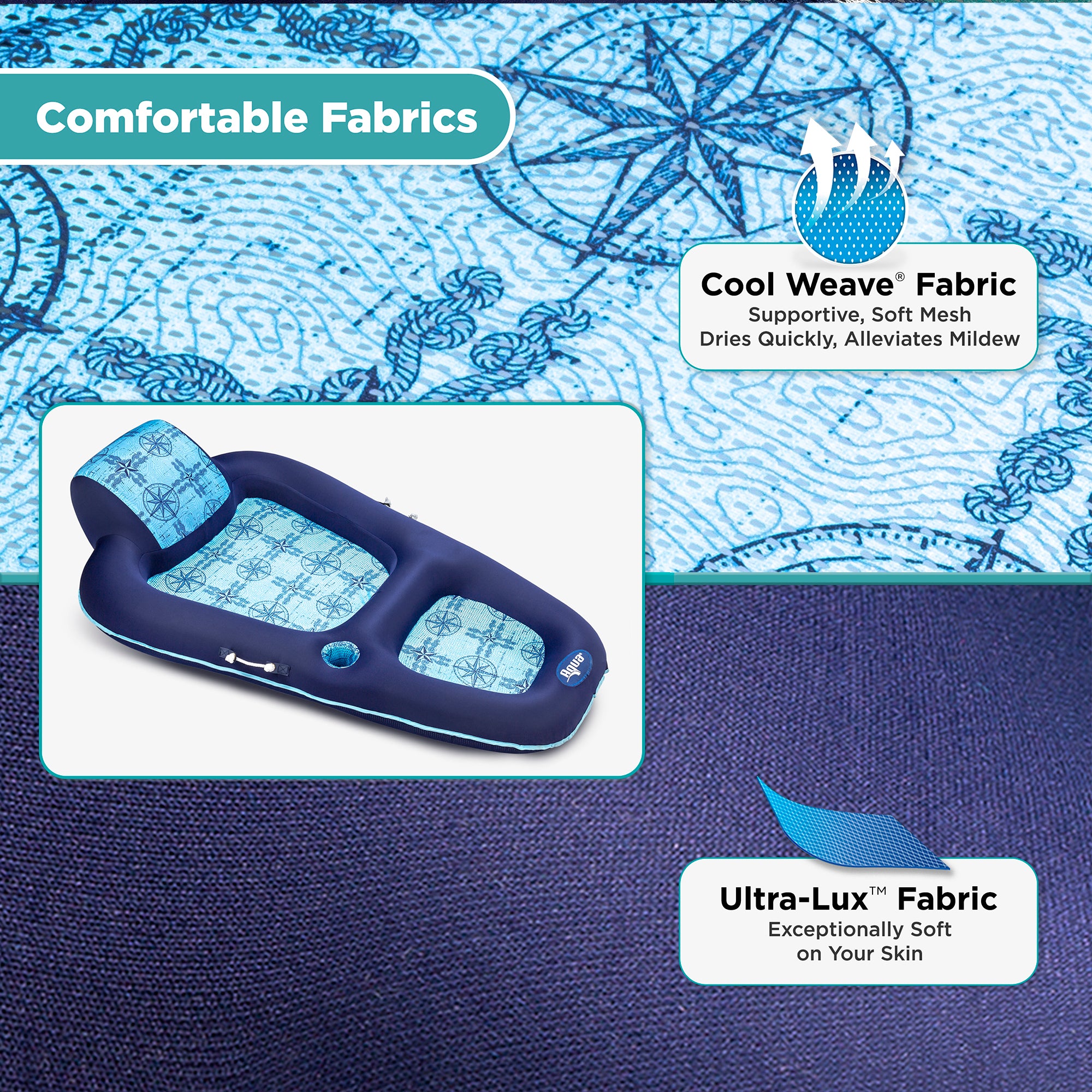 Aqua Leisure Luxury Water Lounge Extra Large Pool Float with Headrest (Used) - VMInnovations