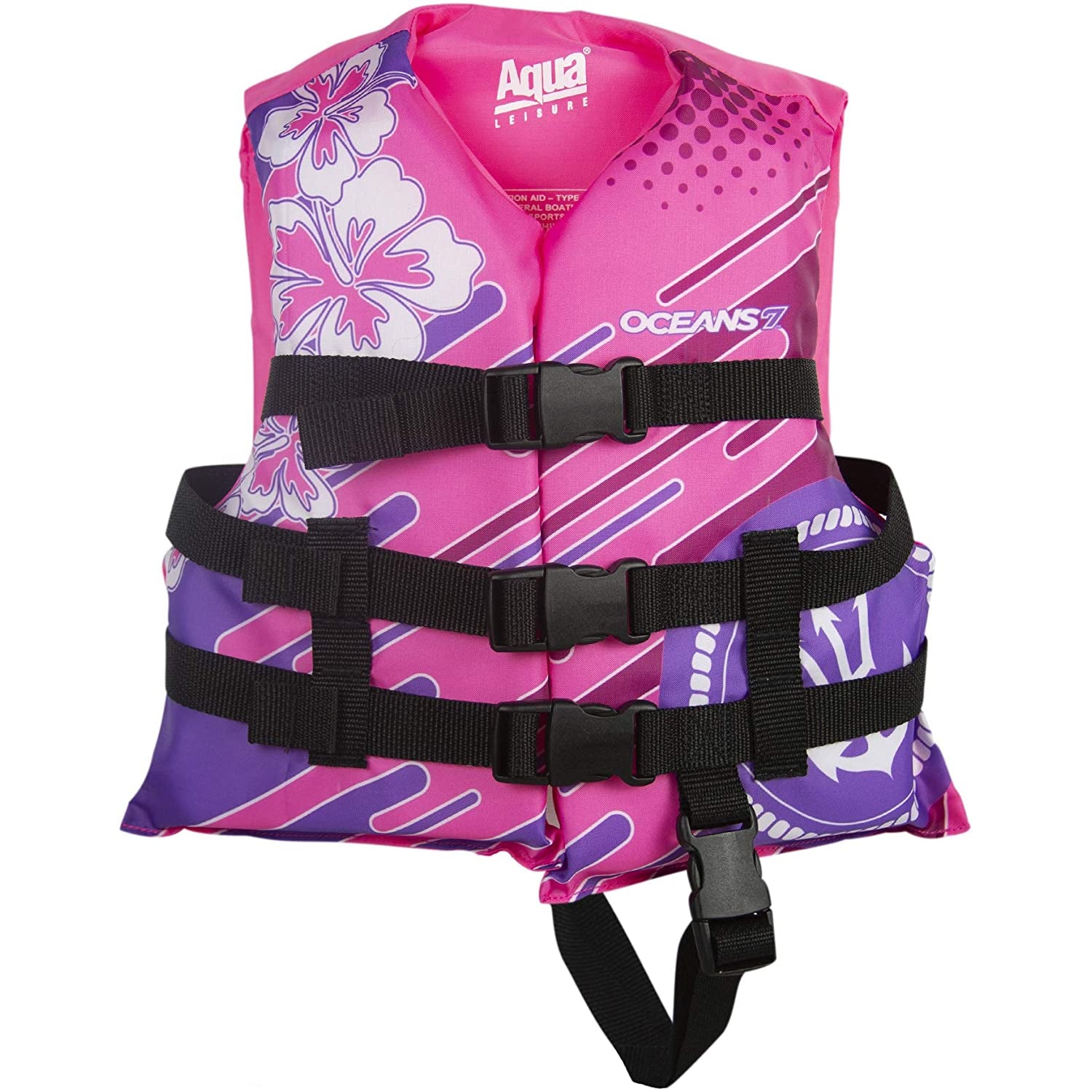 Oceans7 Flex Form Child Type III PFD Life Jacket Vest for 30-50lb,Pink(Open Box) - VMInnovations