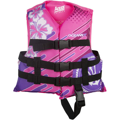 Oceans7 Flex Form Child Type III PFD Life Jacket Vest for 30 to 50 Pounds, Pink