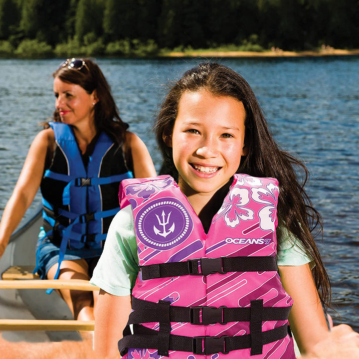 Oceans 7 US Type III Kids PFD Life Jacket Vest, Pink/Berry (Open Box) - VMInnovations
