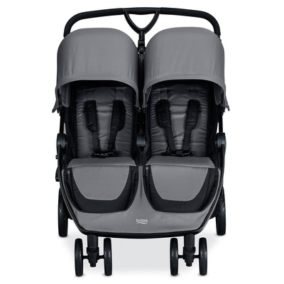 Britax Foldable B Lively Double Baby Stroller with Mesh Canopy, Gray (Open Box)