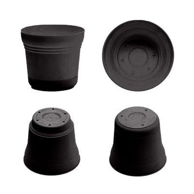 Bloem SP1000 Saturn 10 Inch Planter Pot w/ Attached Saucer, Black (Used)