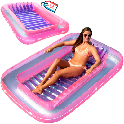 Swimline 71" Swimming Pool Inflatable Suntan Tub Lounge Water Raft Float (Used)