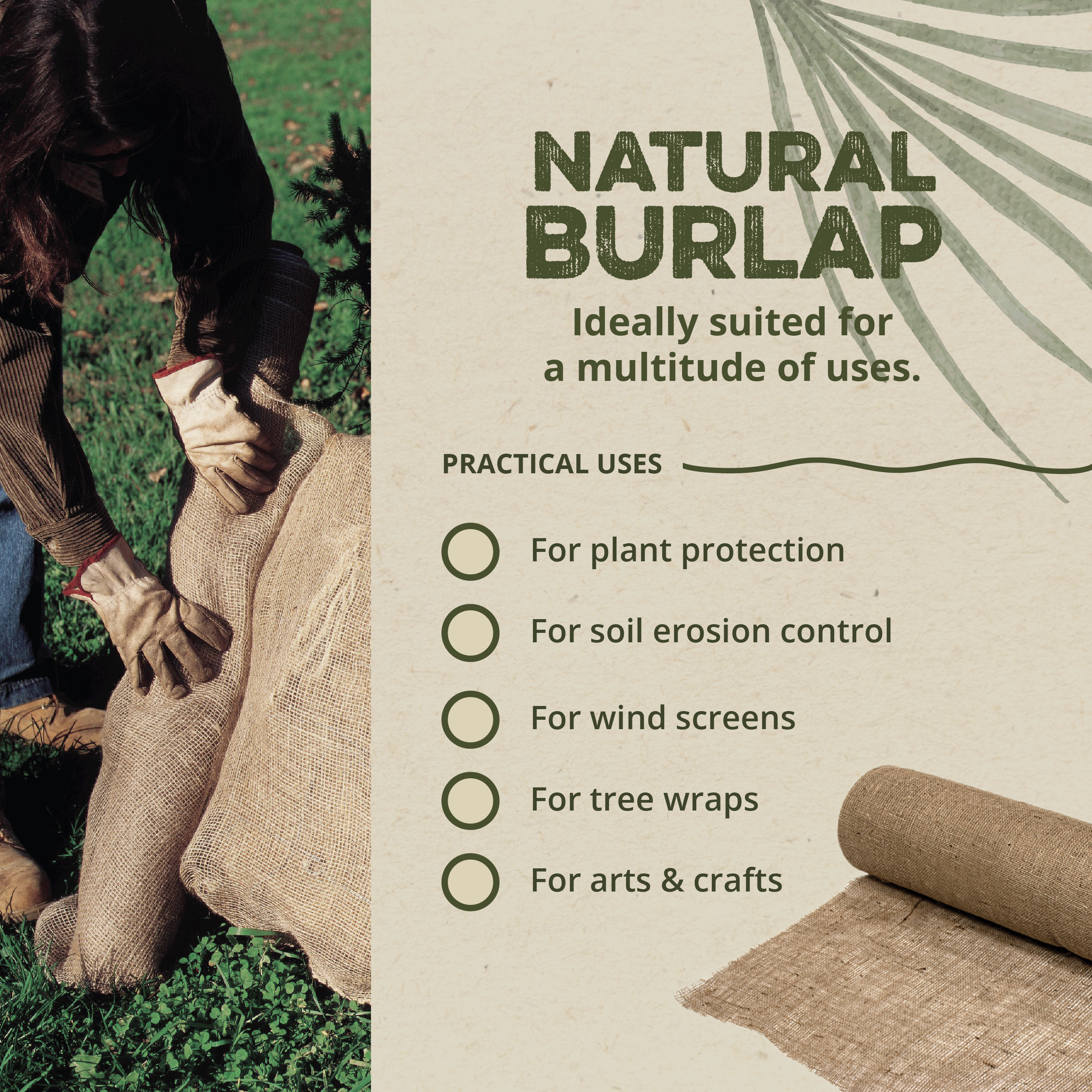 DeWitt 4 x 250 Foot 5.5 Ounce Natural Gardening Landscape Burlap Fabric Roll - VMInnovations