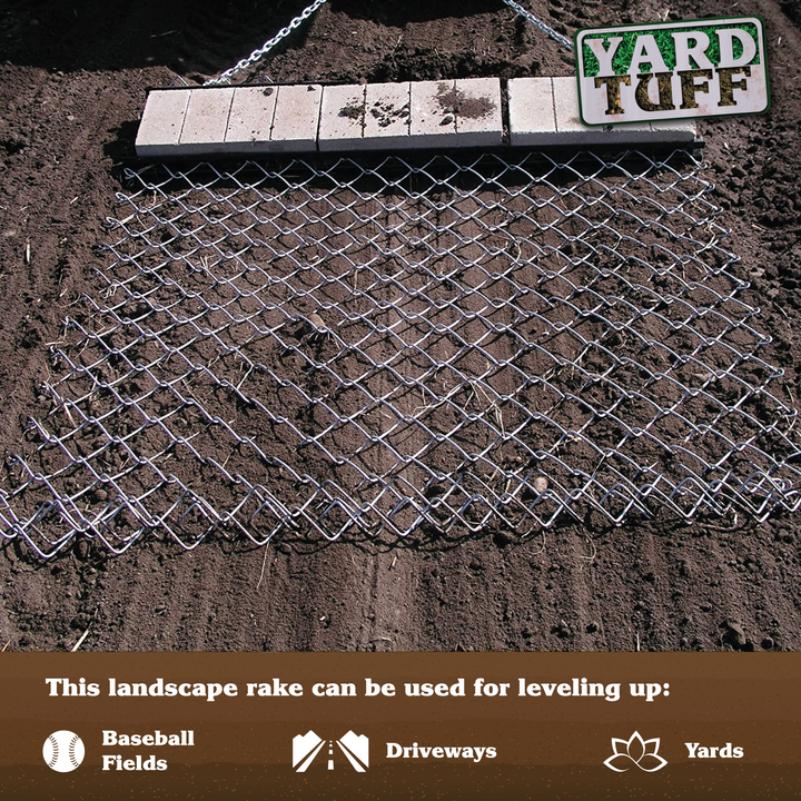 Yard Tuff 5 x 4 Foot Steel Durable Chain Rake Field Leveling ATV Drag Harrow