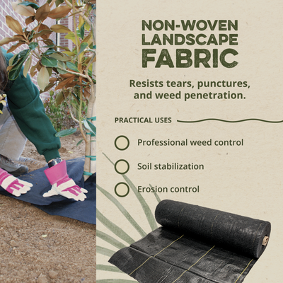 DeWitt 12 Year 6 x 300 Feet 3 Ply Nonwoven Landscape Fabric Home Weed Barrier - VMInnovations