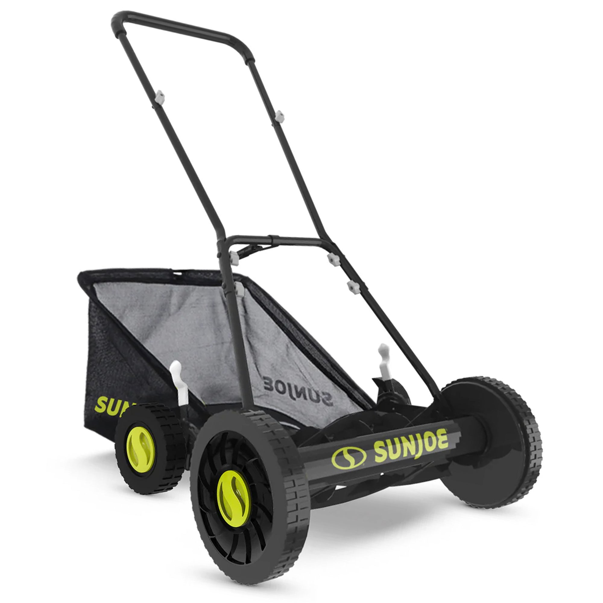 Sun Joe Manual Reel 18" Push Behind Lawn Mower w/ Grass Catcher, Green (Used) - VMInnovations
