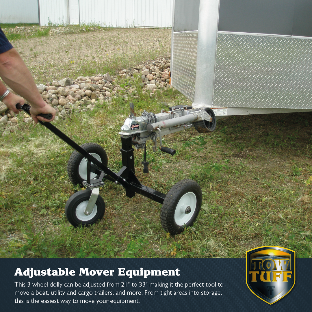 Tow Tuff TMD-1000C Adjustable Steel 1000 lb Heavy Duty Trailer Dolly w/ Caster