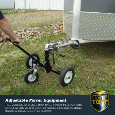 Tow Tuff Adjustable Steel 1000 lb Heavy Duty Trailer Dolly w/ Caster (Open Box) - VMInnovations