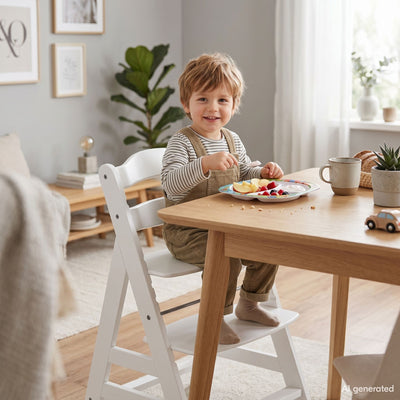 hauck Alpha High Chair Tray Table Compatible with Wooden Alpha+ and Beta+, White - VMInnovations