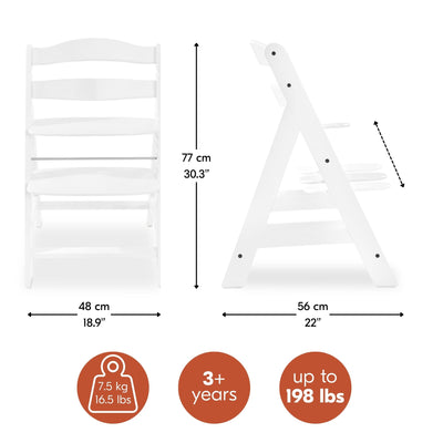 hauck Alpha High Chair Tray Table Compatible with Wooden Alpha+ and Beta+, White - VMInnovations