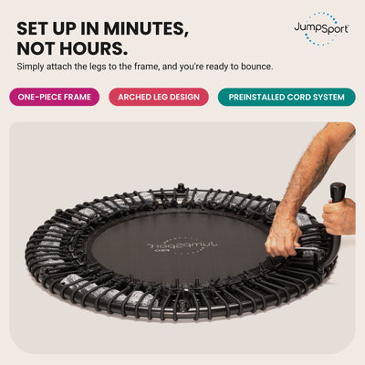 JumpSport 350 PRO Indoor Durable 39-Inch Fitness Trampoline, Black (Used) - VMInnovations