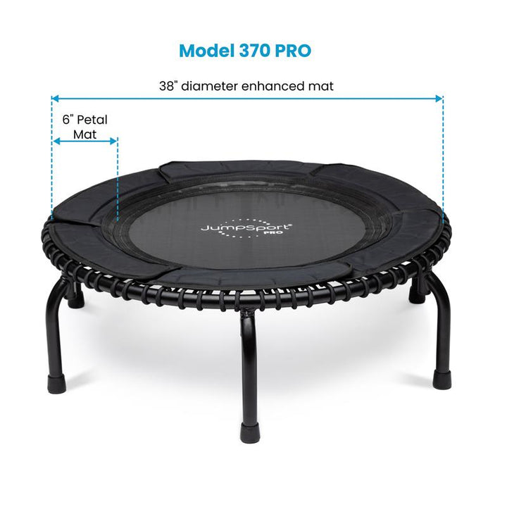 JumpSport 370 PRO Heavy Duty Lightweight 39" Fitness Trampoline, Black(Open Box) - VMInnovations