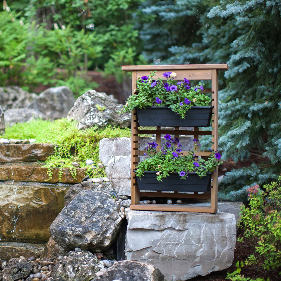 Algreen GardenView Vertical Living Wall Hanging Planter for 3 Planters(Open Box) - VMInnovations