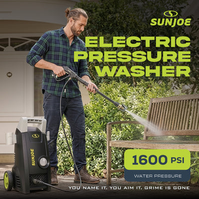 Sun Joe Electric Pressure Washer with 11-Amp Motor and 1.1 GPM, SPX1000 - Portable Water Cleaner with Adjustable Spray Wand for Car, Garden, and Patio Washing and Cleaning