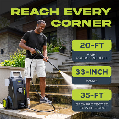 Sun Joe 11.5Amp 1450PSI 1.45GPM Electric Water Pressure Washer, Green (Open Box)