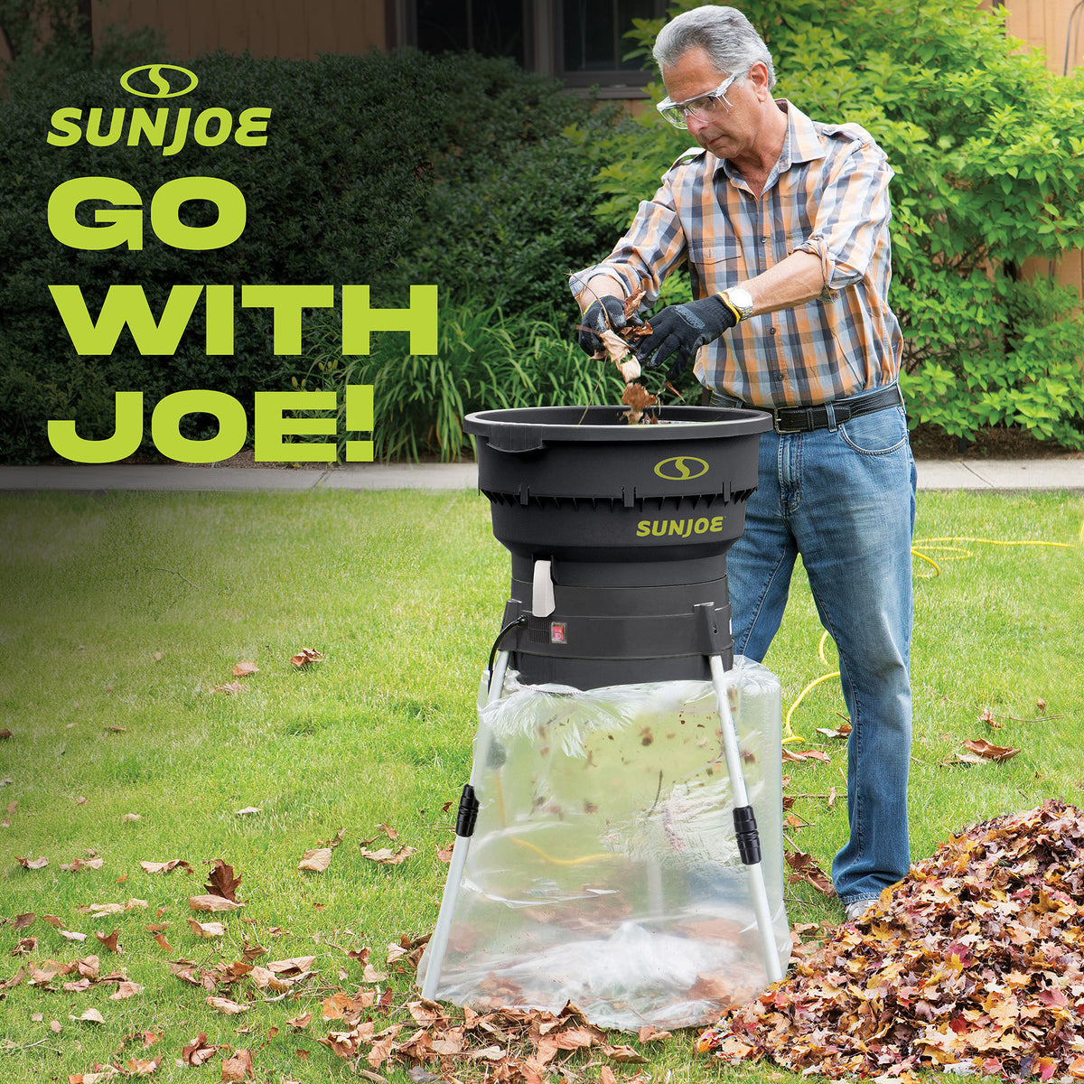 Sun Joe Electric Leaf Mulcher/Shredder 13 Amp w/ Adjustable Dial, Black (Used) - VMInnovations
