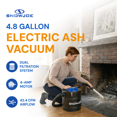 Snow Joe 4.8Gal Bagless Ash Vacuum Cleaner, Metal Canister,  Black (Open Box) - VMInnovations